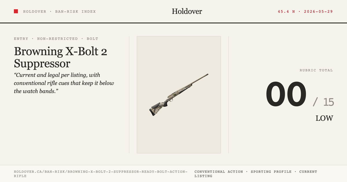 Browning X-Bolt 2 Suppressor Ready Bolt-Action Rifle reference image for Holdover Ban-Risk verdict
