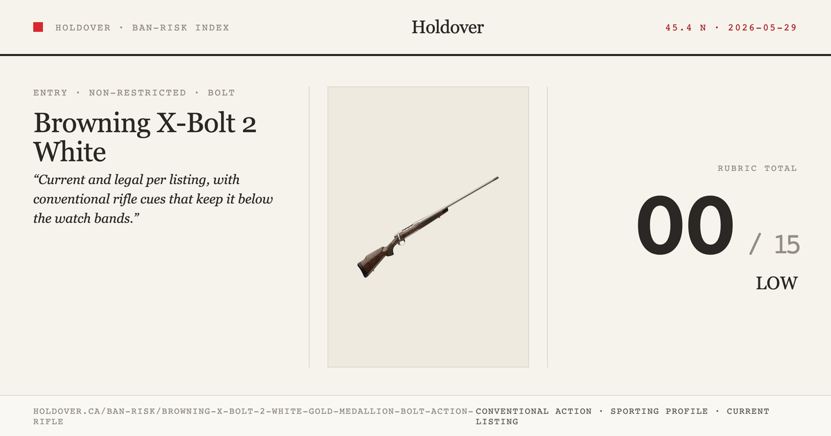Browning X-Bolt 2 White Gold Medallion Bolt-Action Rifle reference image for Holdover Ban-Risk verdict