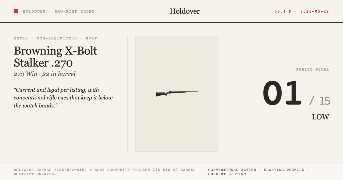 Browning X-Bolt Composite Stalker .270 WIN 22" Barrel Bolt Action Rifle reference image for Holdover Ban-Risk verdict