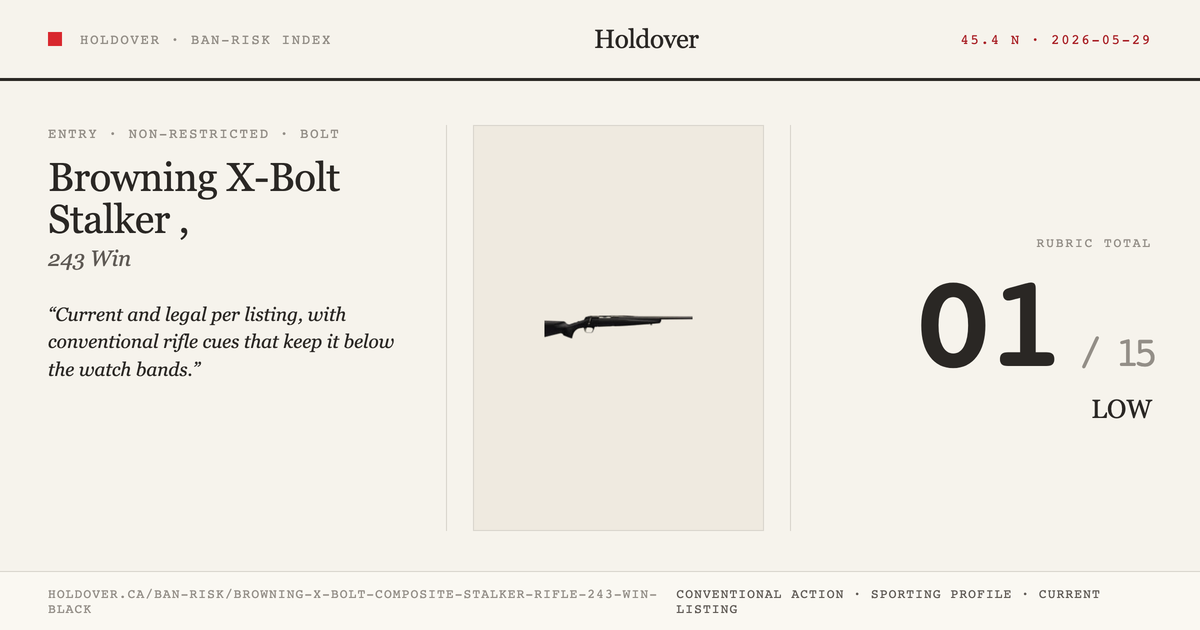 Browning X-Bolt Composite Stalker Rifle, 243 WIN, Black reference image for Holdover Ban-Risk verdict
