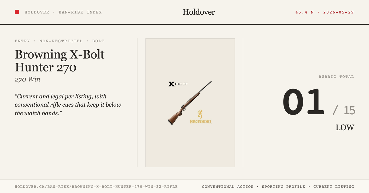 Browning X-Bolt Hunter 270 WIN 22'' Rifle reference image for Holdover Ban-Risk verdict