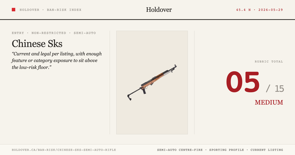 Chinese Sks Semi-Auto Rifle reference image for Holdover Ban-Risk verdict