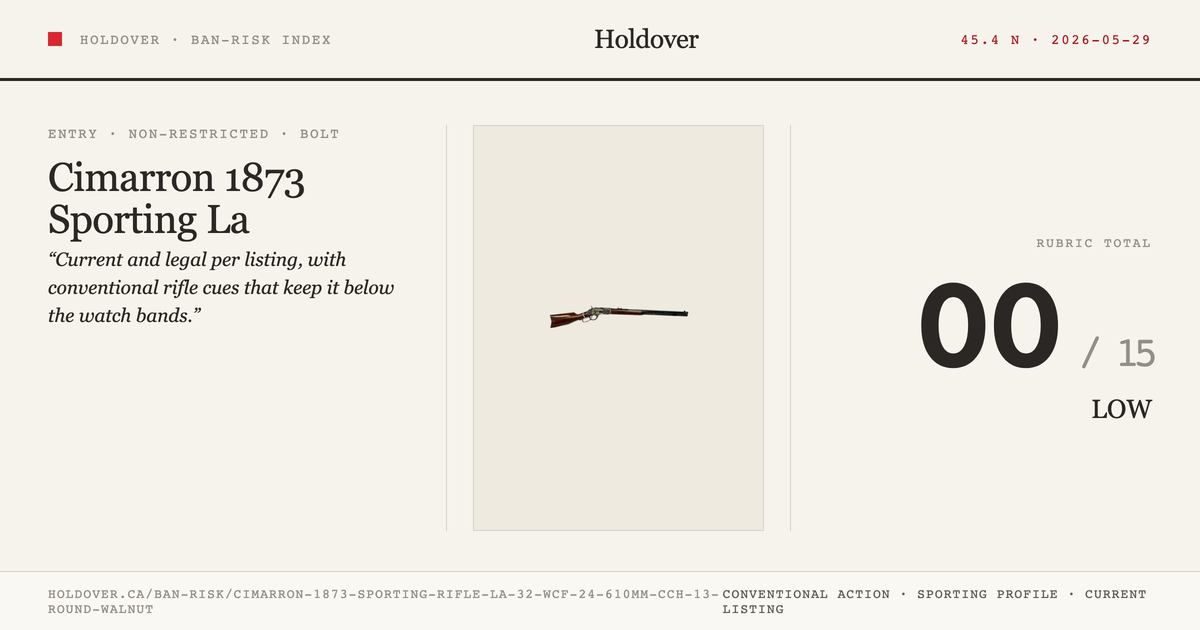 Cimarron 1873 Sporting Rifle La .32 Wcf 24"/610mm Cch 13-Round Walnut reference image for Holdover Ban-Risk verdict