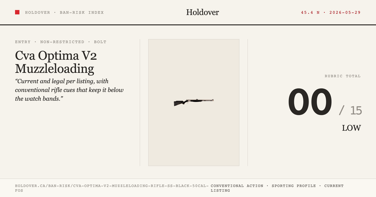 Cva Optima V2 Muzzleloading Rifle Ss/Black .50cal (Fos) reference image for Holdover Ban-Risk verdict