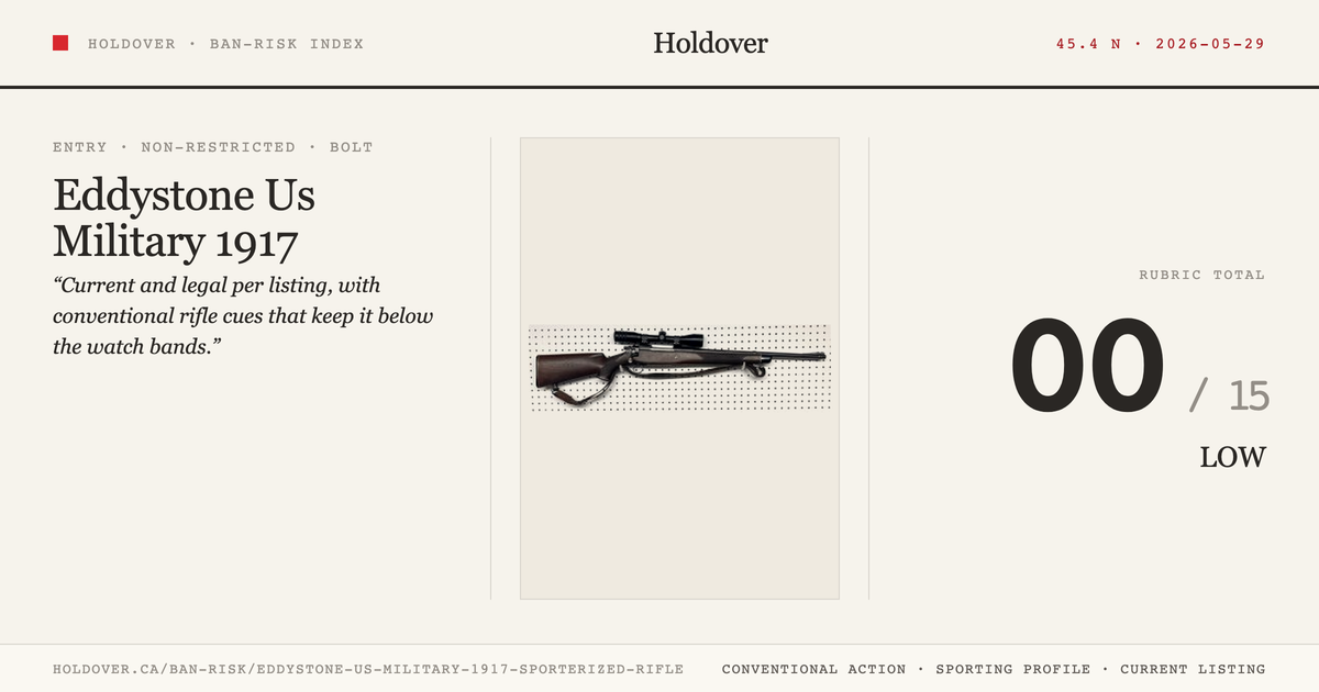 Eddystone Us Military 1917 Sporterized Rifle reference image for Holdover Ban-Risk verdict