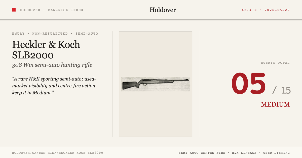Heckler & Koch SLB2000 reference image for Holdover Ban-Risk verdict