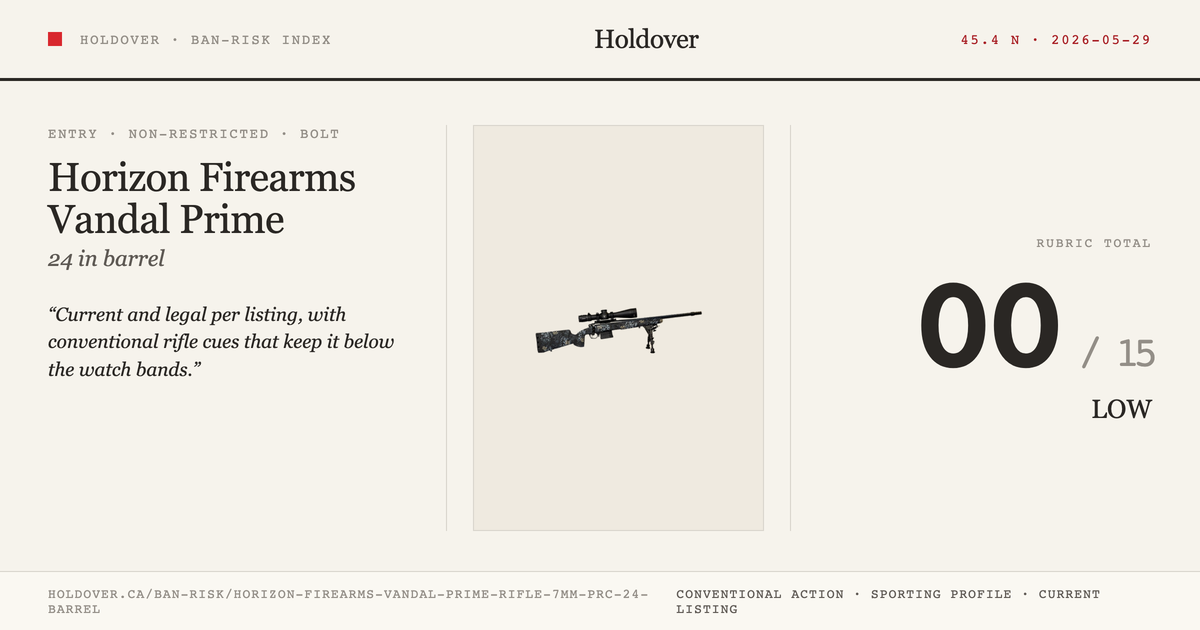 Horizon Firearms Vandal Prime Rifle, 7mm PRC, 24” Barrel reference image for Holdover Ban-Risk verdict