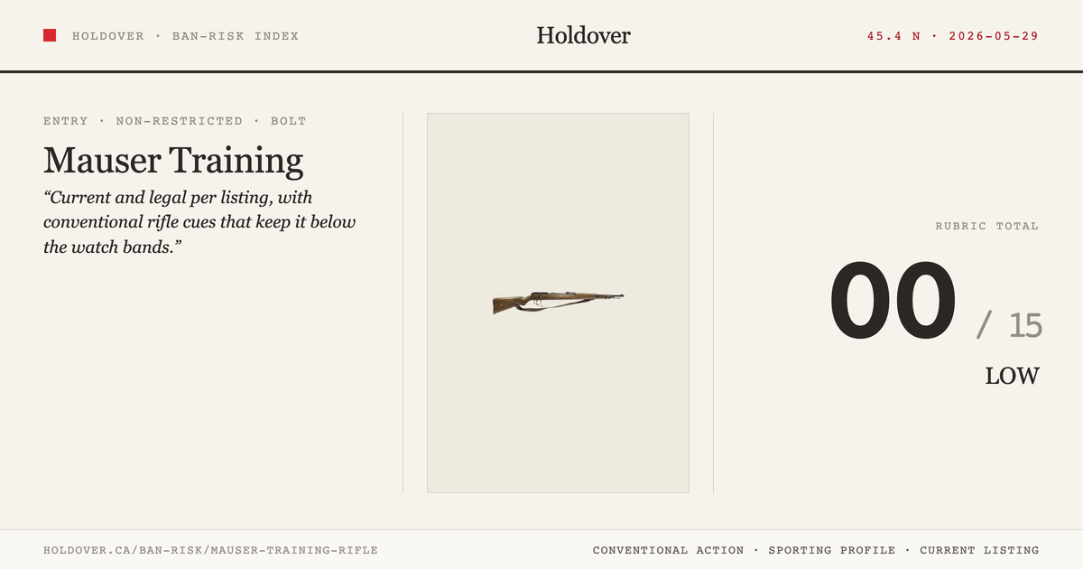 Mauser Training Rifle reference image for Holdover Ban-Risk verdict