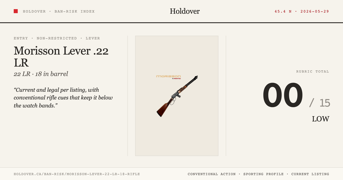 Morisson Lever .22 LR 18" Rifle reference image for Holdover Ban-Risk verdict