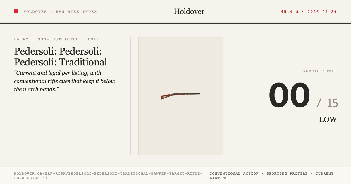 Pedersoli: Pedersoli: Traditional Hawken Target Rifle Percussion .54 reference image for Holdover Ban-Risk verdict