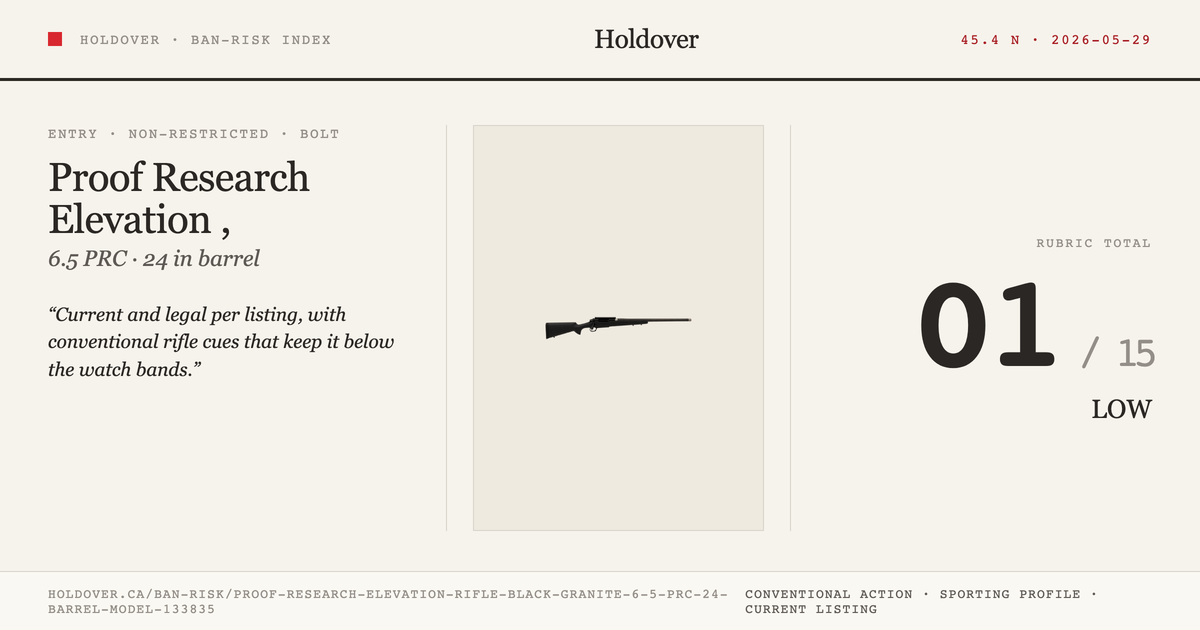Proof Research Elevation Rifle, Black Granite: 6.5 PRC, 24" Barrel, Model 133835 reference image for Holdover Ban-Risk...