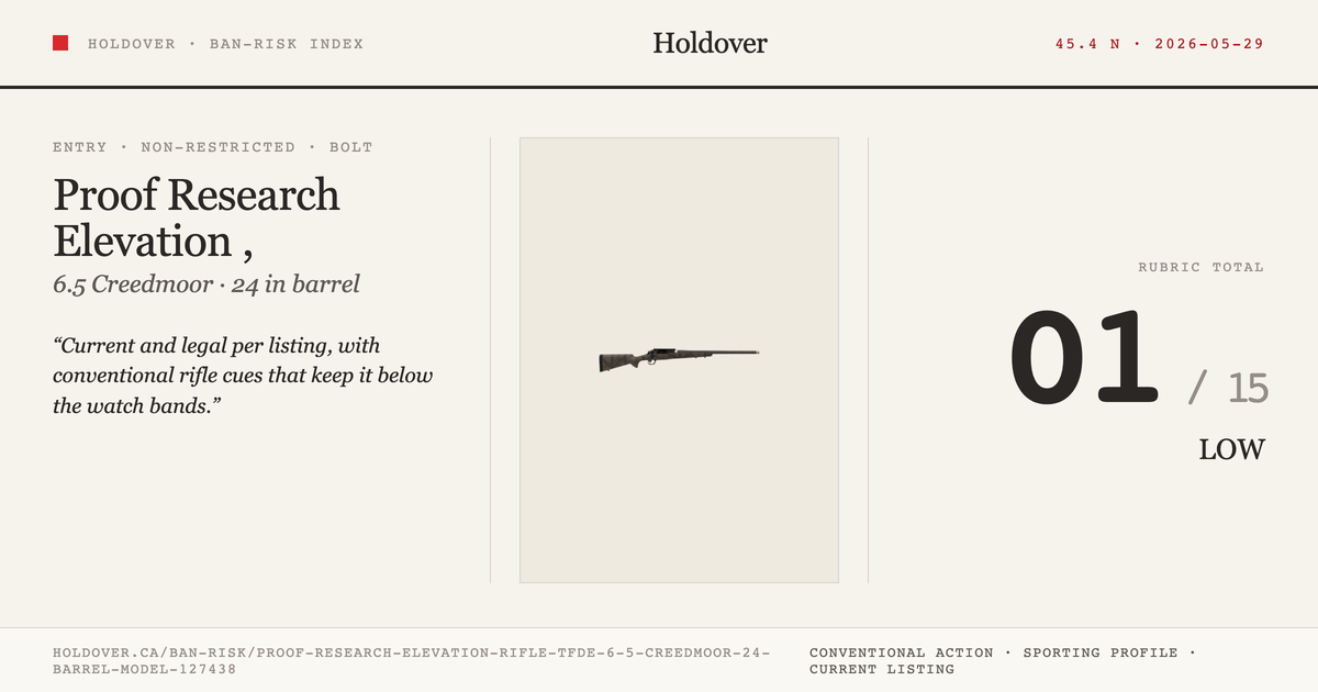 Proof Research Elevation Rifle, Tfde: 6.5 Creedmoor, 24" Barrel, Model 127438 reference image for Holdover Ban-Risk verdict