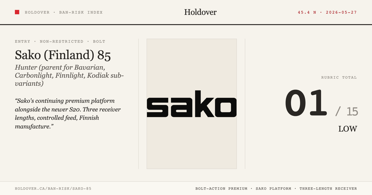 Sako 85 reference image for Holdover Ban-Risk verdict