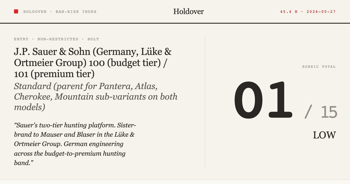 J.P. Sauer & Sohn Model 100 / Model 101 reference image for Holdover Ban-Risk verdict