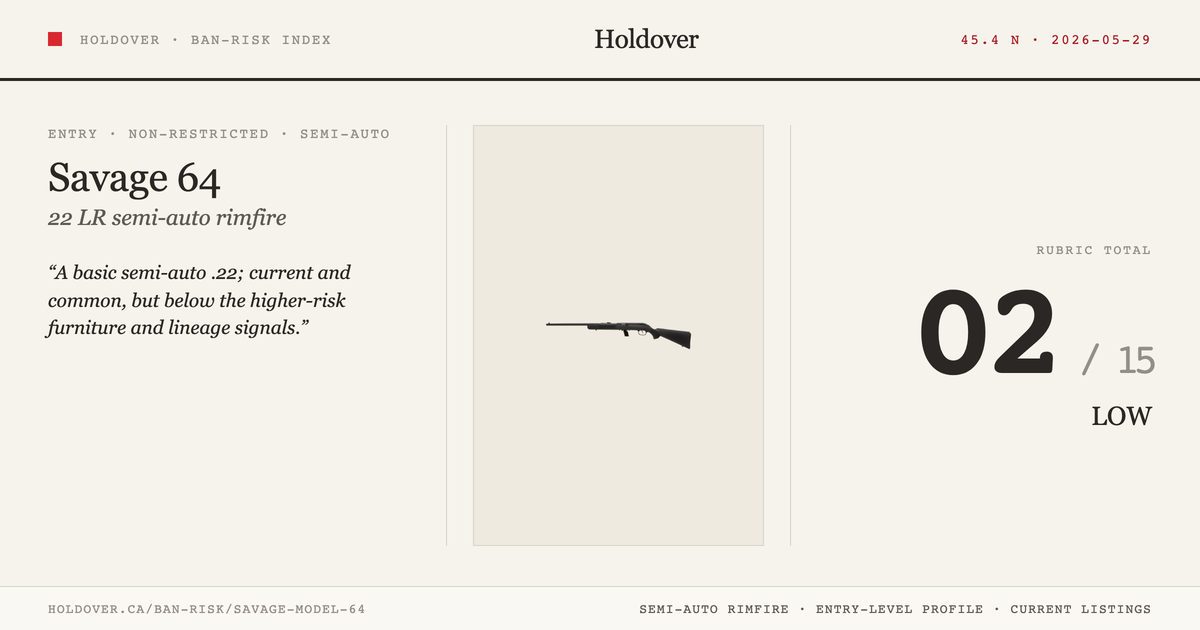 Savage Model 64 reference image for Holdover Ban-Risk verdict