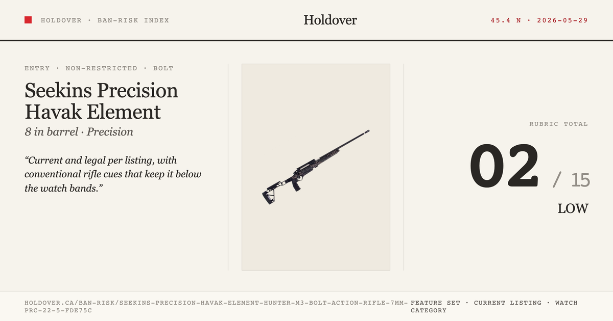 Seekins Precision Havak Element Hunter M3 Bolt-Action Rifle - 7mm PRC, 22", 5/8x24 Threaded, Carbon Wrapped Stainless...
