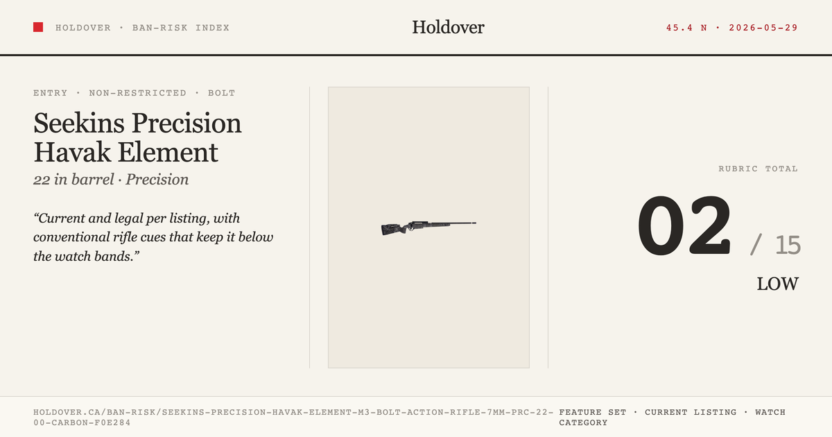 Seekins Precision Havak Element M3 Bolt Action Rifle, 7mm PRC, 22.00" Carbon Threaded Barrel, Mountain Shadow Carbon...