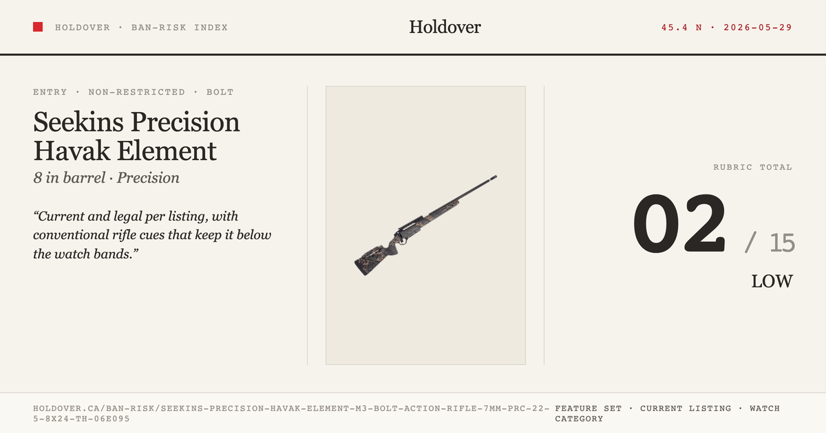 Seekins Precision Havak Element M3 Bolt-Action Rifle - 7mm PRC, 22", 5/8x24 Threaded, Carbon Wrapped Stainless Barrel...