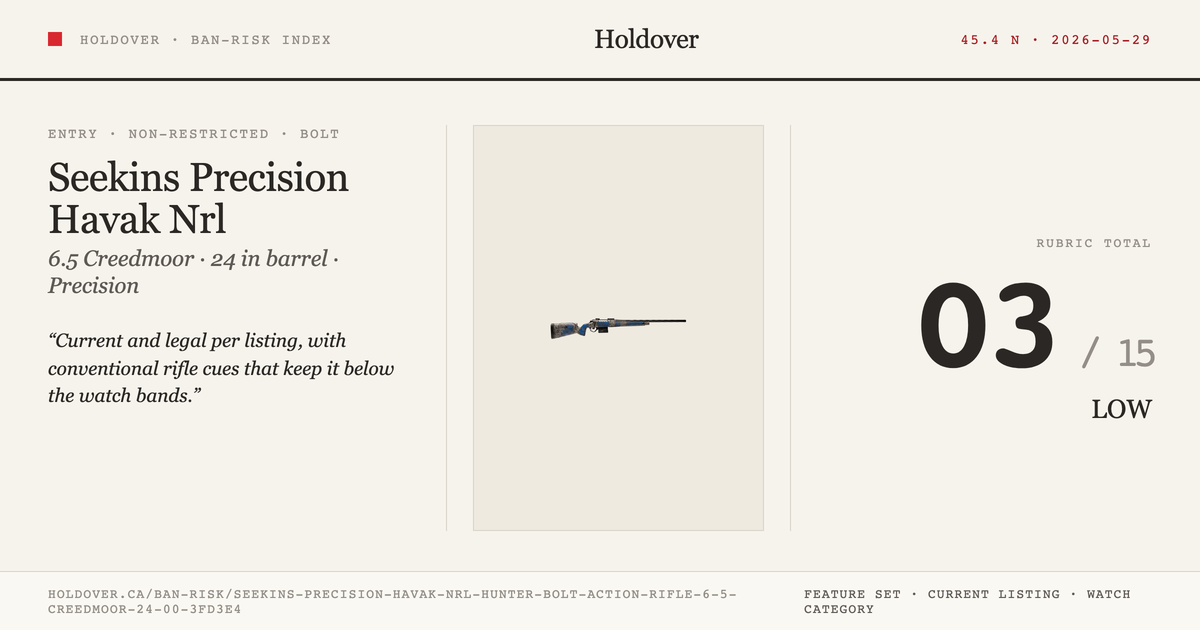 Seekins Precision Havak Nrl Hunter Bolt Action Rifle, 6.5 Creedmoor, 24.00" Spiral Threaded Barrel, Glacier Shadow...