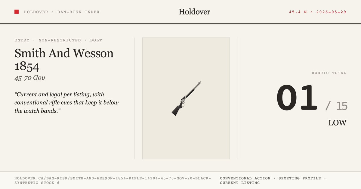 Smith And Wesson 1854 Rifle 14204, 45-70 Gov, 20", Black Synthetic Stock, 6 reference image for Holdover Ban-Risk verdict
