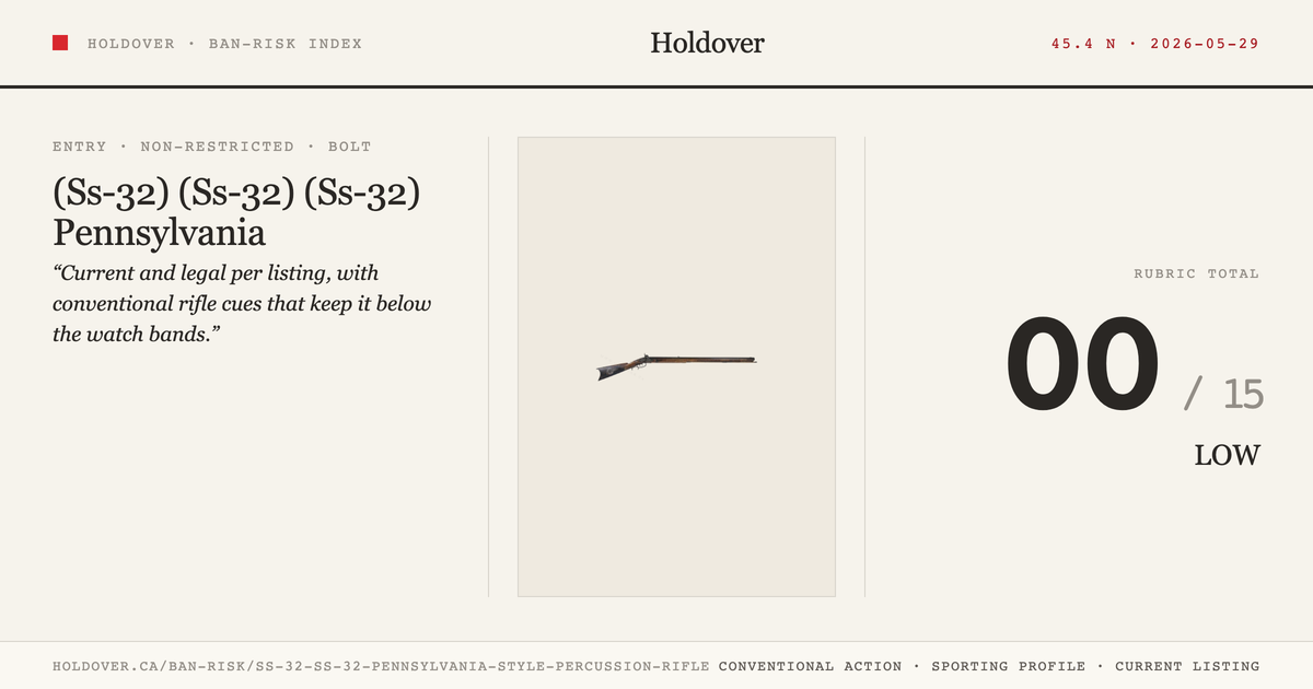 (Ss-32) (Ss-32) Pennsylvania Style Percussion Rifle reference image for Holdover Ban-Risk verdict