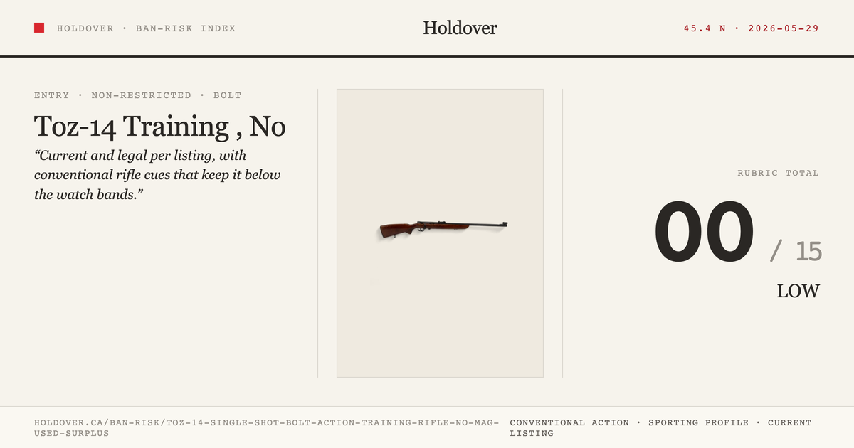 Toz-14 Single-Shot Bolt-Action Training Rifle, No MAG, Used Surplus reference image for Holdover Ban-Risk verdict