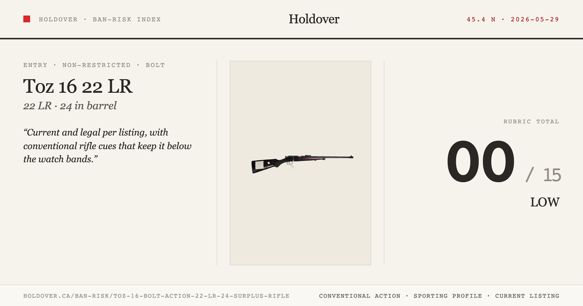 Toz 16 Bolt-Action 22 LR 24″ Surplus Rifle reference image for Holdover Ban-Risk verdict