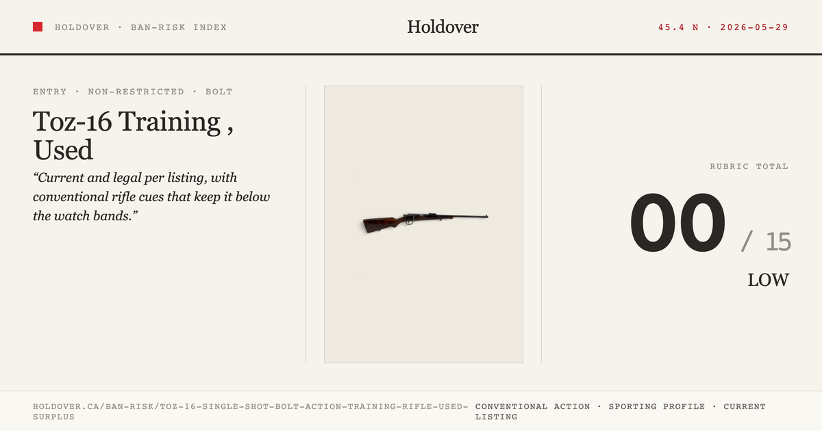 Toz-16 Single-Shot Bolt-Action Training Rifle, Used Surplus reference image for Holdover Ban-Risk verdict