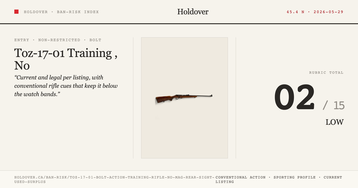 Toz-17-01 Bolt-Action Training Rifle, No MAG, Rear Sight, Used Surplus reference image for Holdover Ban-Risk verdict