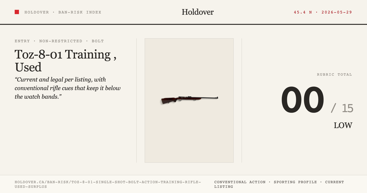 Toz-8-01 Single-Shot Bolt-Action Training Rifle, Used Surplus reference image for Holdover Ban-Risk verdict