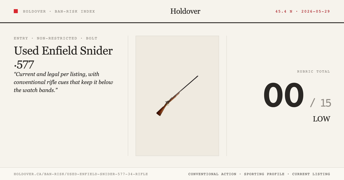 Used Enfield Snider .577 34'' Rifle reference image for Holdover Ban-Risk verdict