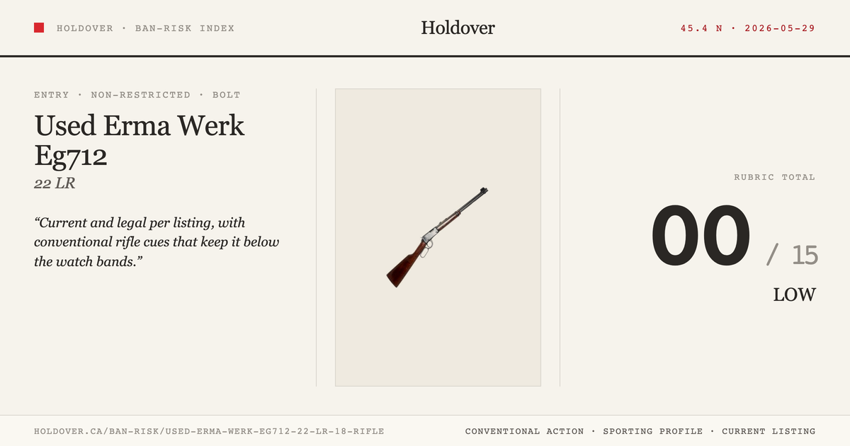 Used Erma Werk Eg712 22 LR 18'' Rifle reference image for Holdover Ban-Risk verdict