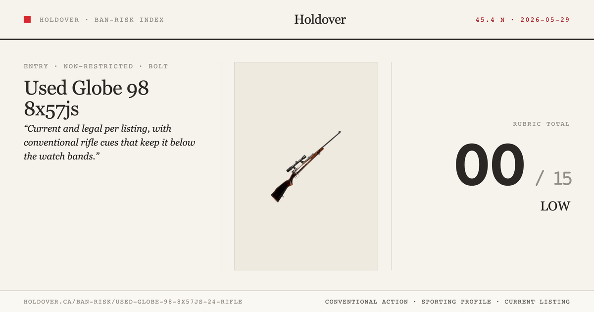 Used Globe 98 8x57js 24'' Rifle reference image for Holdover Ban-Risk verdict