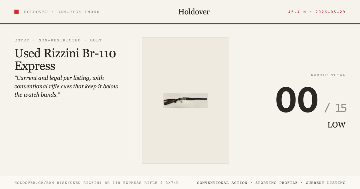 Used Rizzini Br-110 Express Rifle 9.3x74r reference image for Holdover Ban-Risk verdict