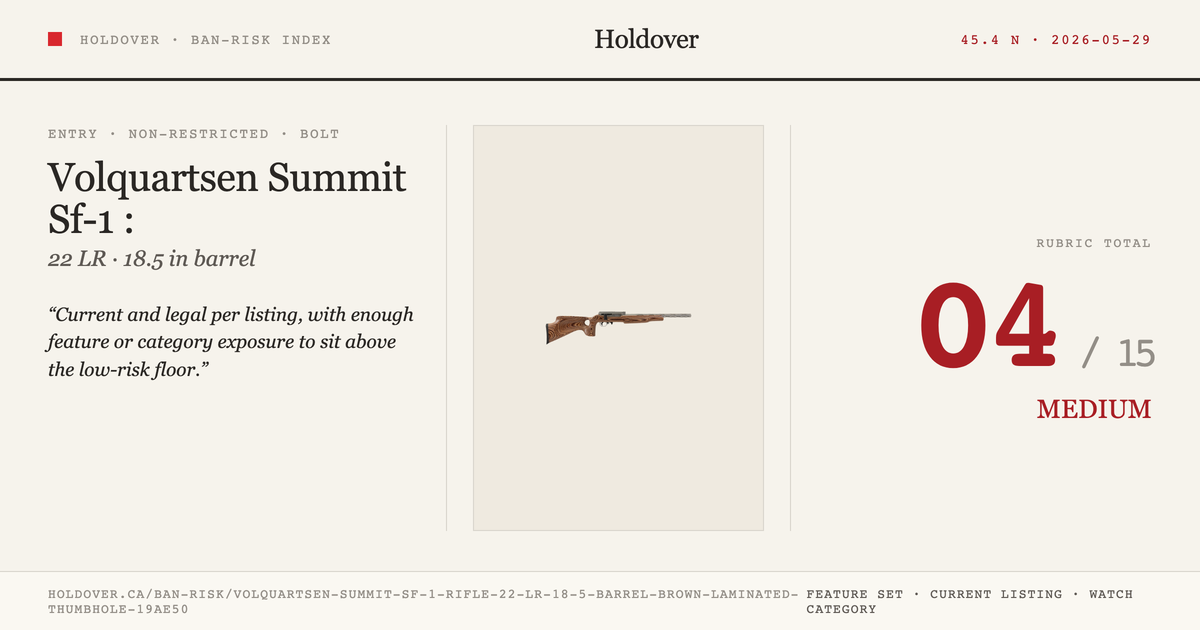 Volquartsen Summit Sf-1 Rifle: 22 LR, 18.5" Barrel, Brown Laminated Thumbhole Stock, Model Vcb-0383 reference image for...