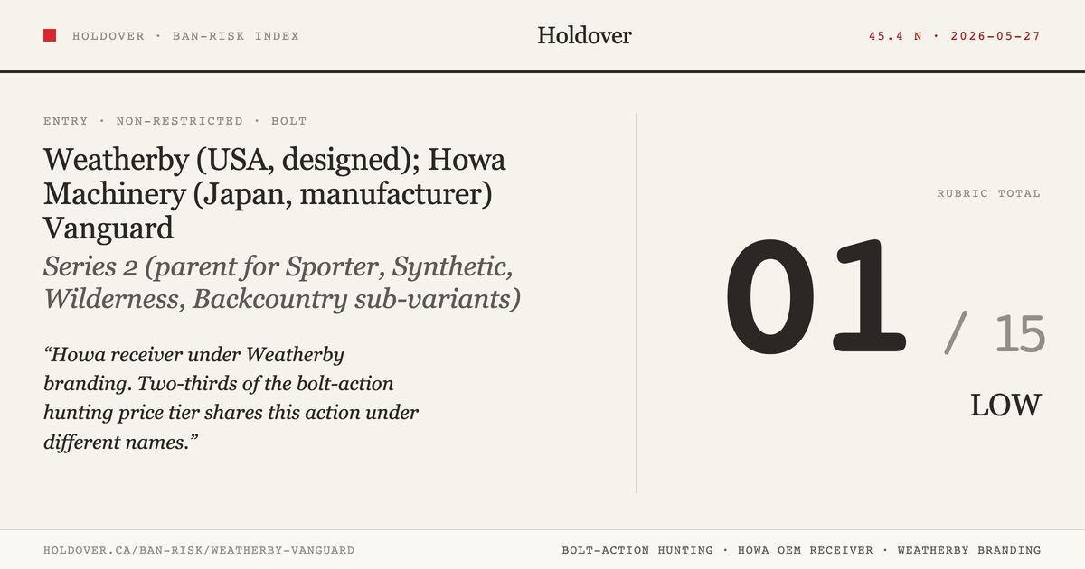 Weatherby Vanguard reference image for Holdover Ban-Risk verdict