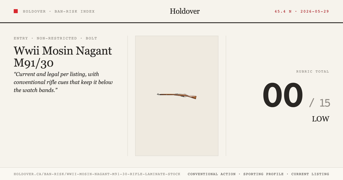 Wwii Mosin Nagant M91/30 Rifle Laminate Stock reference image for Holdover Ban-Risk verdict
