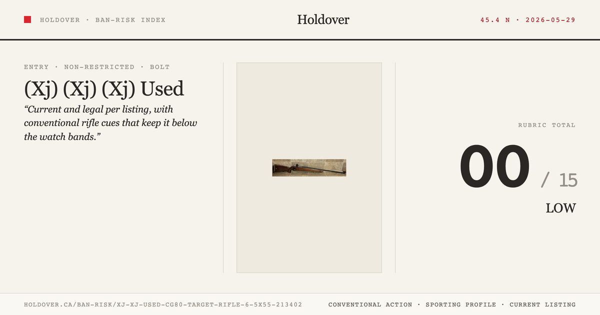 (Xj) (Xj) Used Cg80 Target Rifle 6.5x55 (213402) reference image for Holdover Ban-Risk verdict
