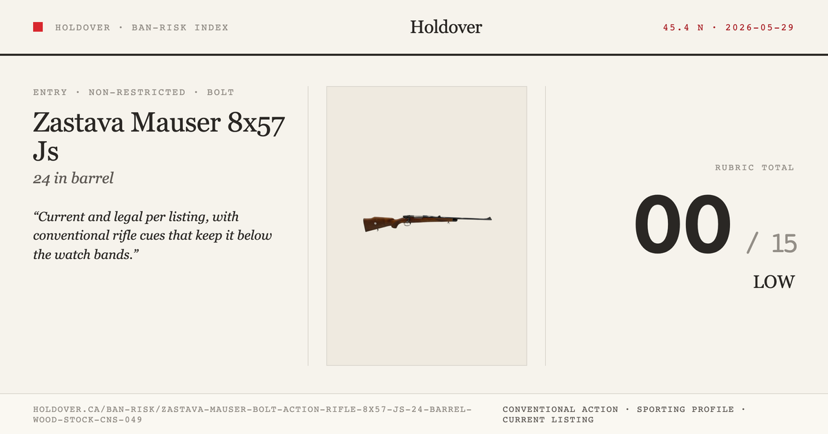 Zastava Mauser Bolt Action Rifle 8x57 Js 24" Barrel Wood Stock Cns-049 reference image for Holdover Ban-Risk verdict