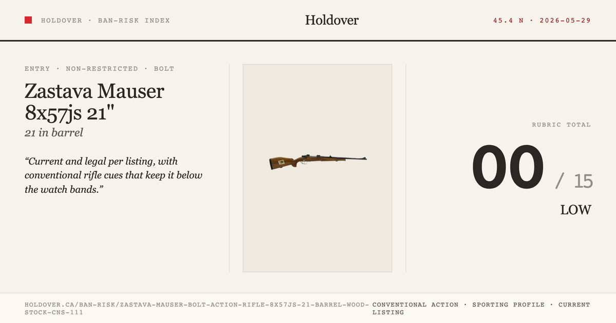 Zastava Mauser Bolt Action Rifle 8x57js 21" Barrel Wood Stock Cns-111 reference image for Holdover Ban-Risk verdict