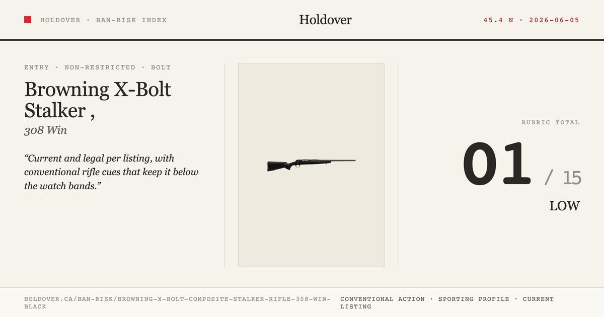 Browning X-Bolt Composite Stalker Rifle, 308 WIN, Black reference image for Holdover Ban-Risk verdict