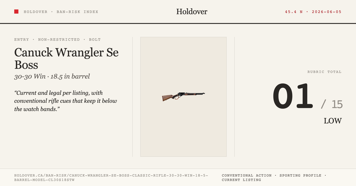 Canuck Wrangler Se Boss Classic Rifle: 30-30 WIN, 18.5" Barrel, Model Cl30s18stw reference image for Holdover Ban-Risk...