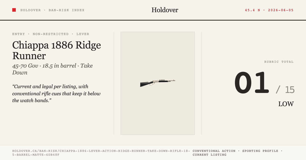 Chiappa 1886 Lever Action Ridge Runner Take Down Rifle, 18.5" Barrel, Matte Chrome, 45-70 Gov'T reference image for...