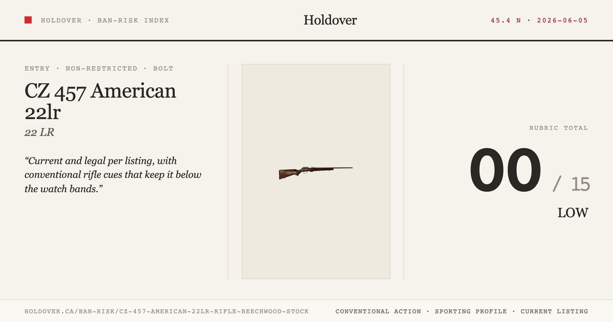 CZ 457 American 22lr Rifle - Beechwood Stock reference image for Holdover Ban-Risk verdict