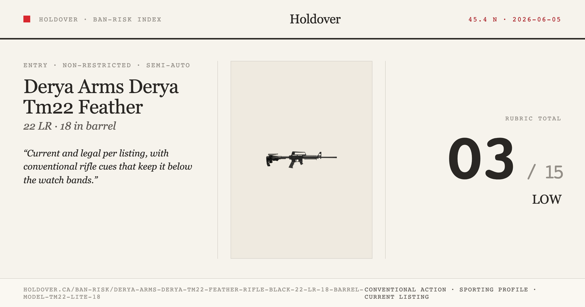 Derya Arms Derya Tm22 Feather Rifle, Black: 22 LR, 18" Barrel, Model Tm22-Lite-18 reference image for Holdover Ban-Risk...