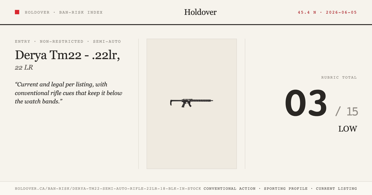 Derya Tm22 Semi-Auto Rifle - .22lr, 18", Blk *In Stock! reference image for Holdover Ban-Risk verdict