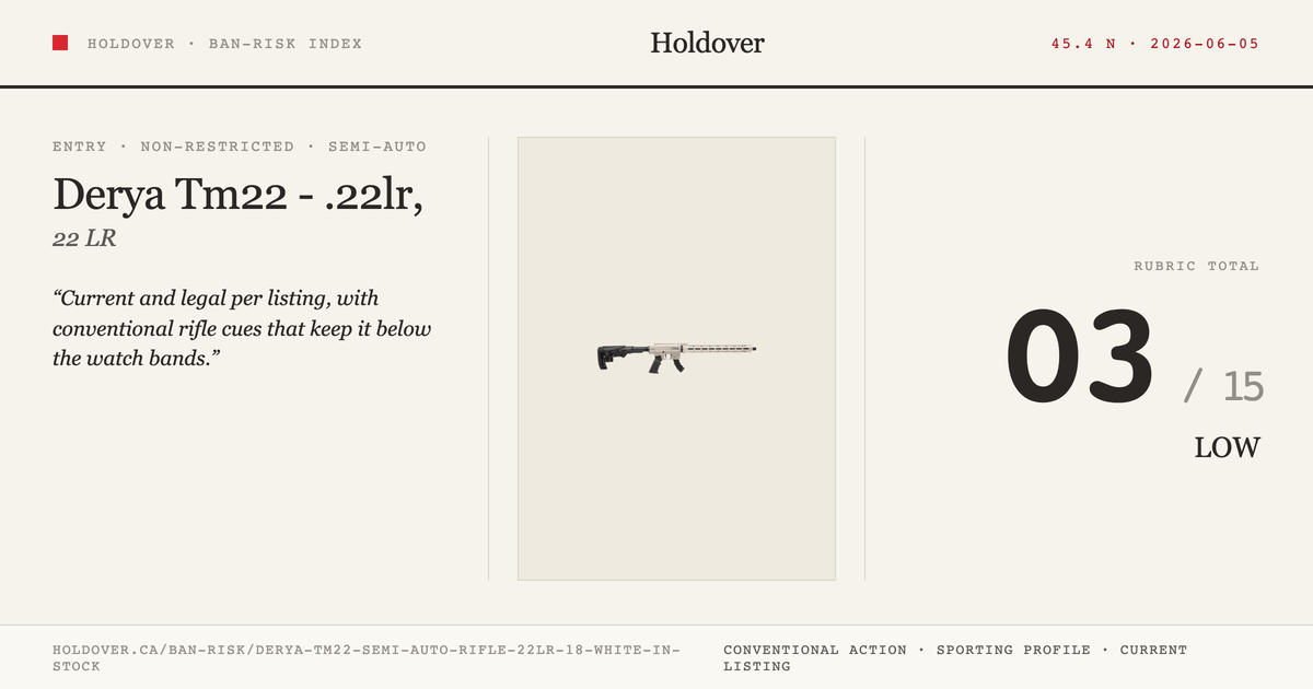 Derya Tm22 Semi-Auto Rifle - .22lr, 18", White *In Stock! reference image for Holdover Ban-Risk verdict