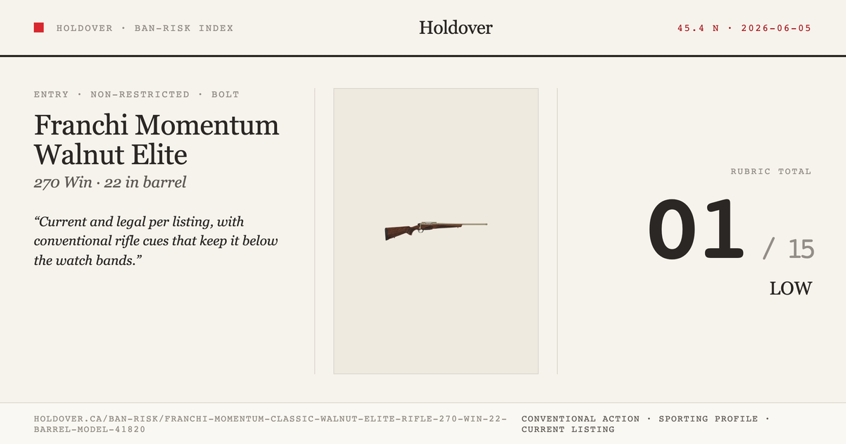 Franchi Momentum Classic Walnut Elite Rifle: 270 WIN, 22" Barrel, Model 41820 reference image for Holdover Ban-Risk verdict