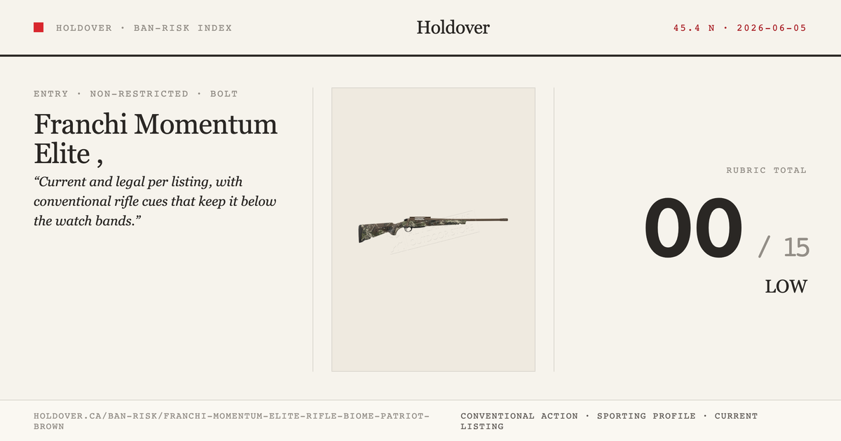 Franchi Momentum Elite Rifle, Biome Patriot Brown reference image for Holdover Ban-Risk verdict