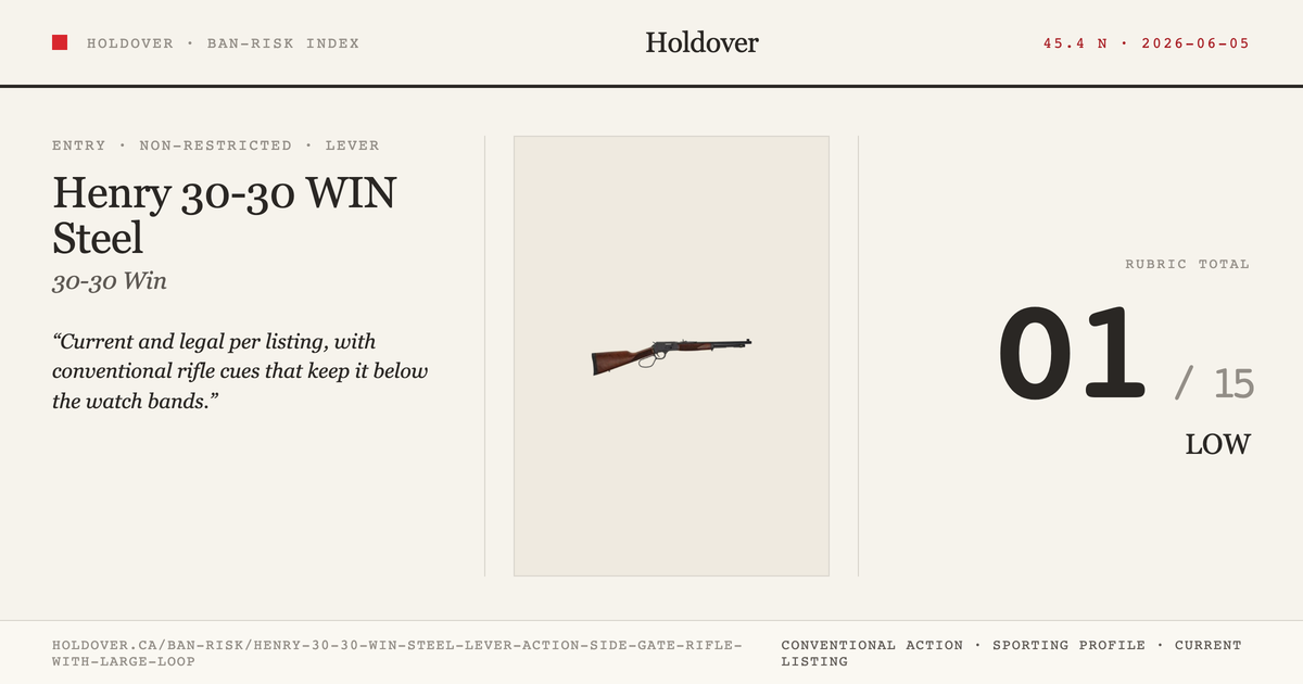 Henry 30-30 WIN Steel Lever-Action Side Gate Rifle With Large Loop reference image for Holdover Ban-Risk verdict